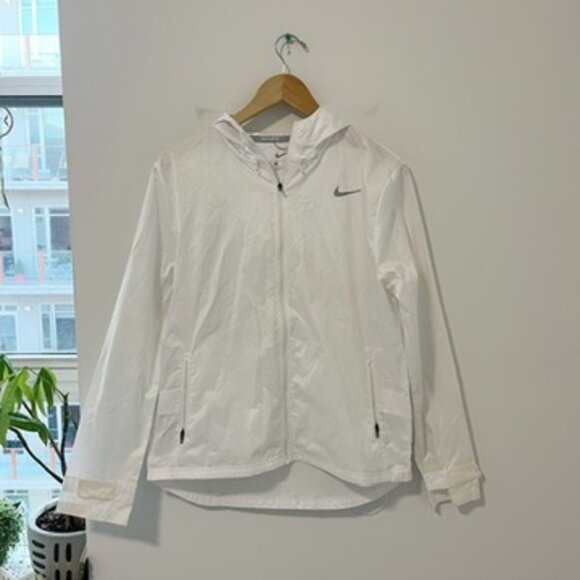 Nike White Running Zip Jacket Size Medium - Picture 1 of 10